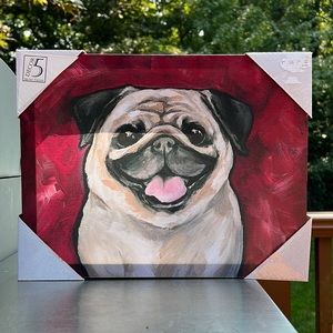 New PUG Dog Painting canvas wall art home decor. Ready to hang